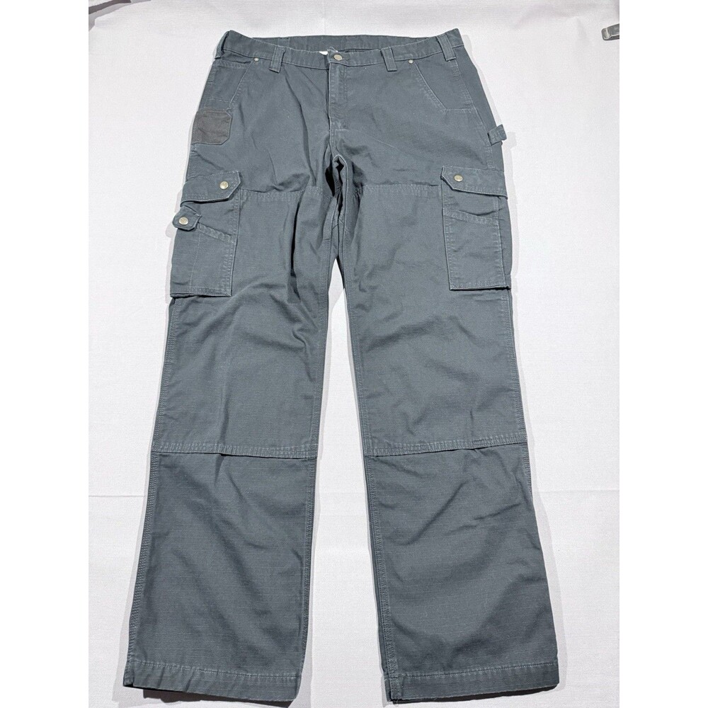 Carhartt Double Knee Ripstop Cargo Work Pants Mens 38x34 Black Utility B342